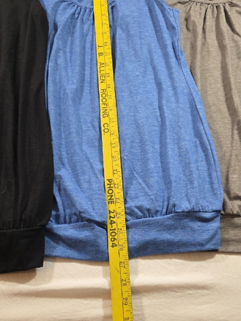 Beyove 3 Classic Scoop-Neck Tank Top Banded Hem Black Blue Gray - Picture 3 of 6